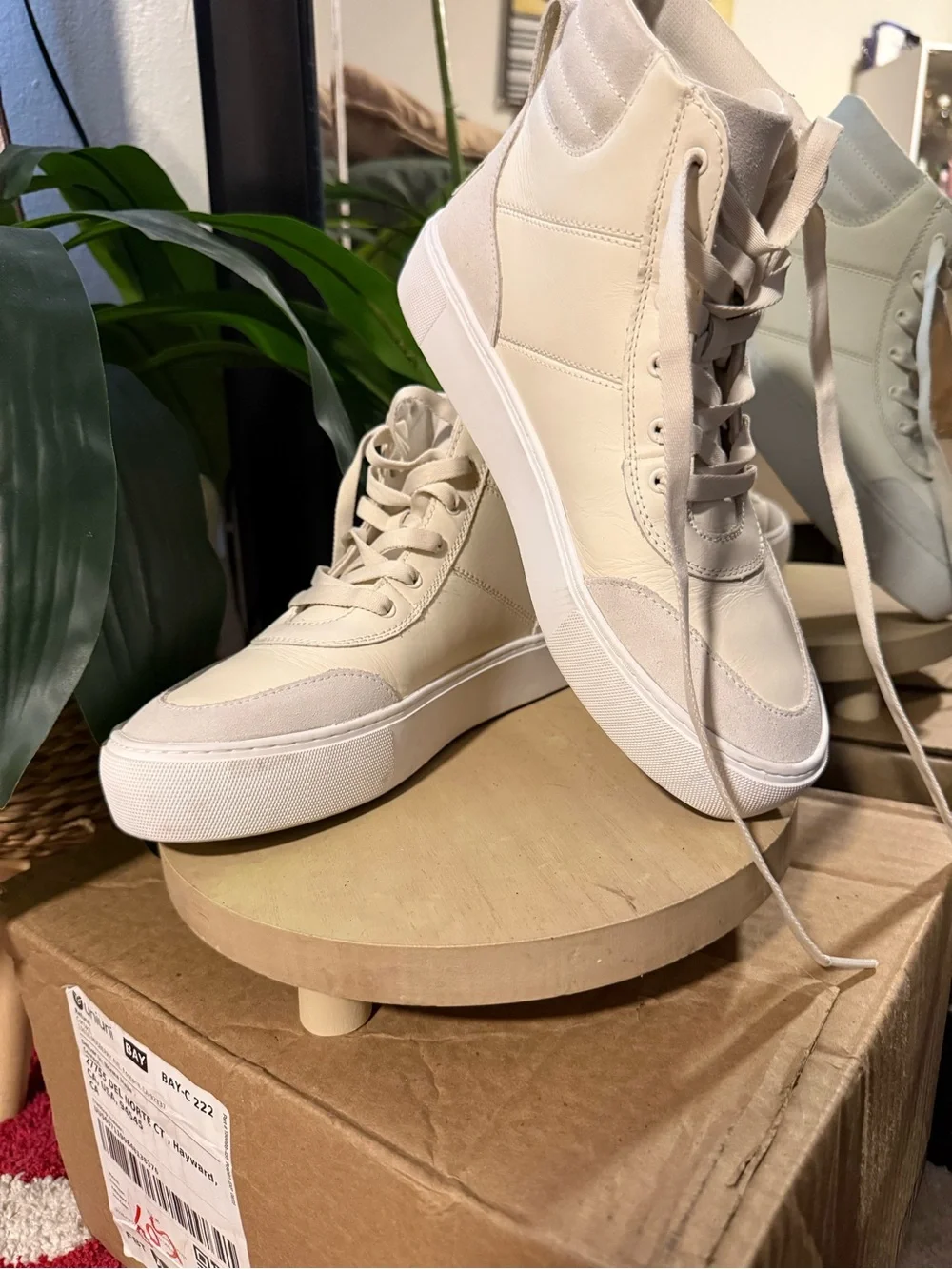 UGG Women's Cream High-Top Suede Lace-Up Sneakers